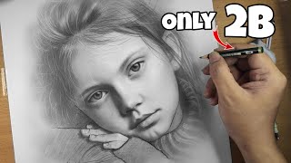 Realistic Portrait Drawing Just a 2B Pencil [upl. by Bred]