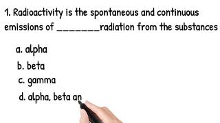 MCQ on Radiopharmaceuticals Inorganic chemistry [upl. by Keelin]