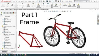 Solidworks Tutorial  How to Make a Bicycle Design Part 1  Frame [upl. by Llatsyrk424]