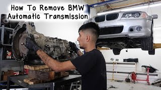 How To Remove BMW E46 Automatic Transmission [upl. by Ecirtnas]