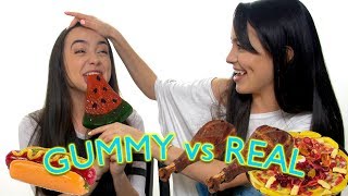 Gummy Food vs Real Food Challenge  Merrell Twins [upl. by Cote]