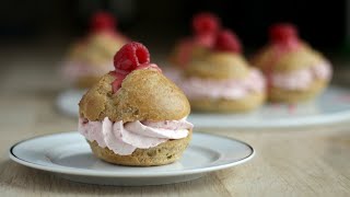 Glutenfri vandbakkelser – fastelavnsboller med hindbærskum [upl. by Ythomit208]