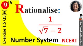 Rationalize the Denominator 1root 72  Rationalize the Denominator 1 by root 7 minus 2 [upl. by Garneau]