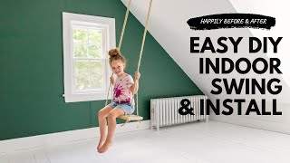 DIY How to Make and Install an Indoor Swing [upl. by Nosac]