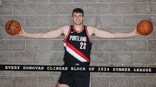 Every Single Donovan Clingan Block From Summer League  Portland Trail Blazers [upl. by Newfeld]