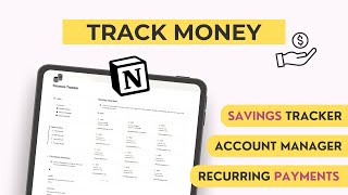 Personal Finance Tracker Notion  Track Income Expenses Savings Subscriptions Multiple Accounts [upl. by Scarito]