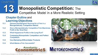 Microeconomics  Chapter 13 Monopolistic Competition [upl. by Trudie697]