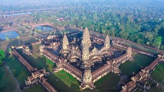 Angkor Wat Cambodia from the sky  2018 [upl. by Romilly]