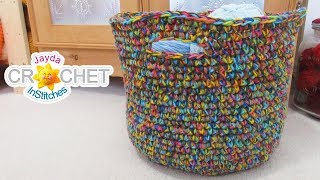 Big Beautiful Basket  What To Do With Variegated Yarn [upl. by Florance928]