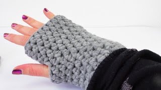 Armstulpen Häkeln  Handschuhe für den Winter  Einfache halbe Maschen [upl. by Anthe]