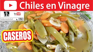 CHILES EN VINAGRE  Vicky Receta Facil [upl. by Araes]