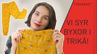 Vi syr byxor i trikå [upl. by Aihsemek]