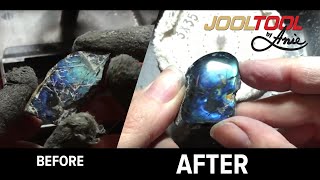 Cabbing Labradorite Spectrolite to a high polish [upl. by Dadivitan]