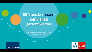 Vielfalt lesen Eine Zusammenarbeit der Stiftung Lesen mit Ernst Klett Sprachen [upl. by Rusell]