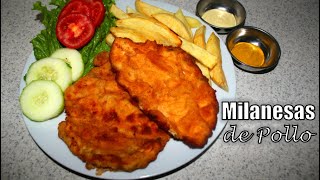 MILANESAS DE POLLO CASERAS  Receta Fácil y Rápida [upl. by Atirat]