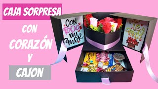 Gift Box  Caja sorpresa con cajon y corazon  DIY [upl. by Atinaej]