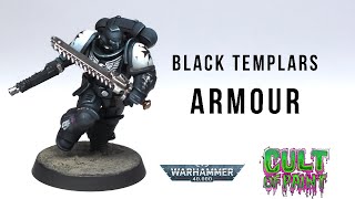 How to Paint Black Templars power armour on an assault intercessor from Indomitus 40k 9th Edition [upl. by Akiem810]