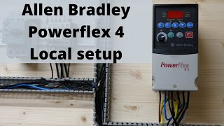 Allen Bradley Powerflex 4 local mode set up and Factory reset Single phase English [upl. by Damalis777]