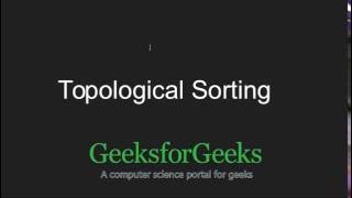 Topological Sorting  GeeksforGeeks [upl. by Pahl822]