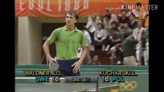 Table Tennis Olympic 1988 Waldner vs Kucharski highlights [upl. by Retsevlys960]