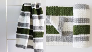 Beginner Striped Crochet Blanket [upl. by Stahl]