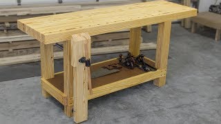 Build an Inexpensive RouboStyle Woodworking Workbench [upl. by Leachim]