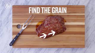 How to Slice Flank Steak  with PureWow [upl. by Aivon497]