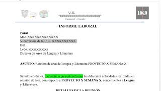 📄 MODELO DE INFORME LABORAL 2021 ✅ FÁCIL Y RÁPIDO [upl. by Airakaz]