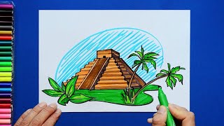 How to draw a Mayan Temple [upl. by Fania]