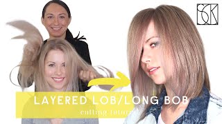 BOBLOB  LONG BOB HAIRCUT  tutorial by SANJA KARASMAN [upl. by Ruenhs968]