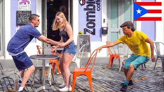 Chair Pulling Prank in Puerto Rico [upl. by Platus818]