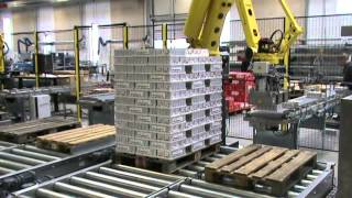 Fully automatic robot palletizing system [upl. by Ila]