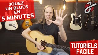 APPRENDRE À JOUER UN BLUES EN 5 MINUTES  Cours de Guitare Gratuit [upl. by Nahtanoj]