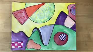 Kids Art Lesson  Wassily Kandinsky Abstract Art [upl. by Roderic]