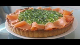 Recette 11Tarte courgettes saumon fumé et St MôretCourgette smoaked salmon and soft cheese pie [upl. by Frechette]