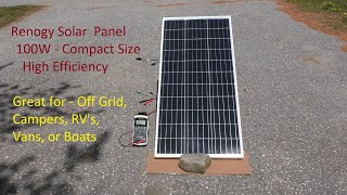 Renogy 100W Compact Solar Panel  First impressions testing and review [upl. by Agni670]