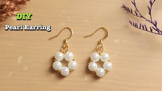 5 Minutes Pearl Earring  How To Make  Easy Pearl Earring  DIY PearlEarring DIYearring HowTo [upl. by Euqnomod737]