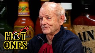 Bill Murray Doesn’t Flinch While Eating Spicy Wings  Hot Ones [upl. by Albie]