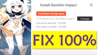 How To Fix Genshin Impact Insufficient Storage Space On PC [upl. by Ferrigno]