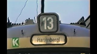 Trambahn München mit der Linie 13 zum Hasenbergl und zurück am 281993 [upl. by Annodas]