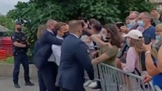 Watch French President Macron get slapped across the face while in southern France [upl. by Goodson]