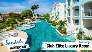 Crystal Lagoon SwimUp Club Elite Luxury Room SLX  Sandals Montego Bay  Walkthrough Tour amp Review [upl. by Annorah]