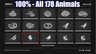 RDR2 Full Compendium 178 Animals  Red Dead Redemption 2 PS4 Pro [upl. by Oriaj143]