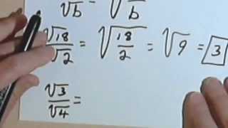 Quotient Rule amp Simplifying Square Roots [upl. by Tarkany]