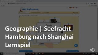 Seefracht von Hamburg nach Shanghai  Lernspiel  Seefracht  Geographie  Prüfungswissen Spedition [upl. by Hett]