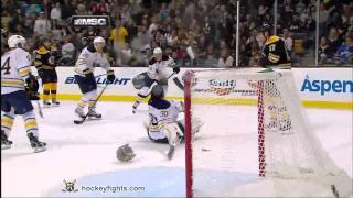 Milan Lucic hits Ryan Miller Nov 12 2011 [upl. by Wernick]