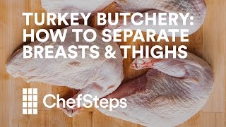 Turkey Butchery How to Separate Breasts amp Thighs [upl. by Tloh]