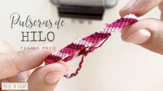 Pulseras de hilo paso a paso  Tutorial pulseras de la amistad tejidas [upl. by Etnod904]