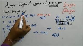 Array insertion Algorithms Data Structure [upl. by Akena]