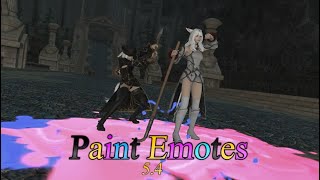 FFXIV Paint Emotes  Patch 54 New Emotes [upl. by Adok]